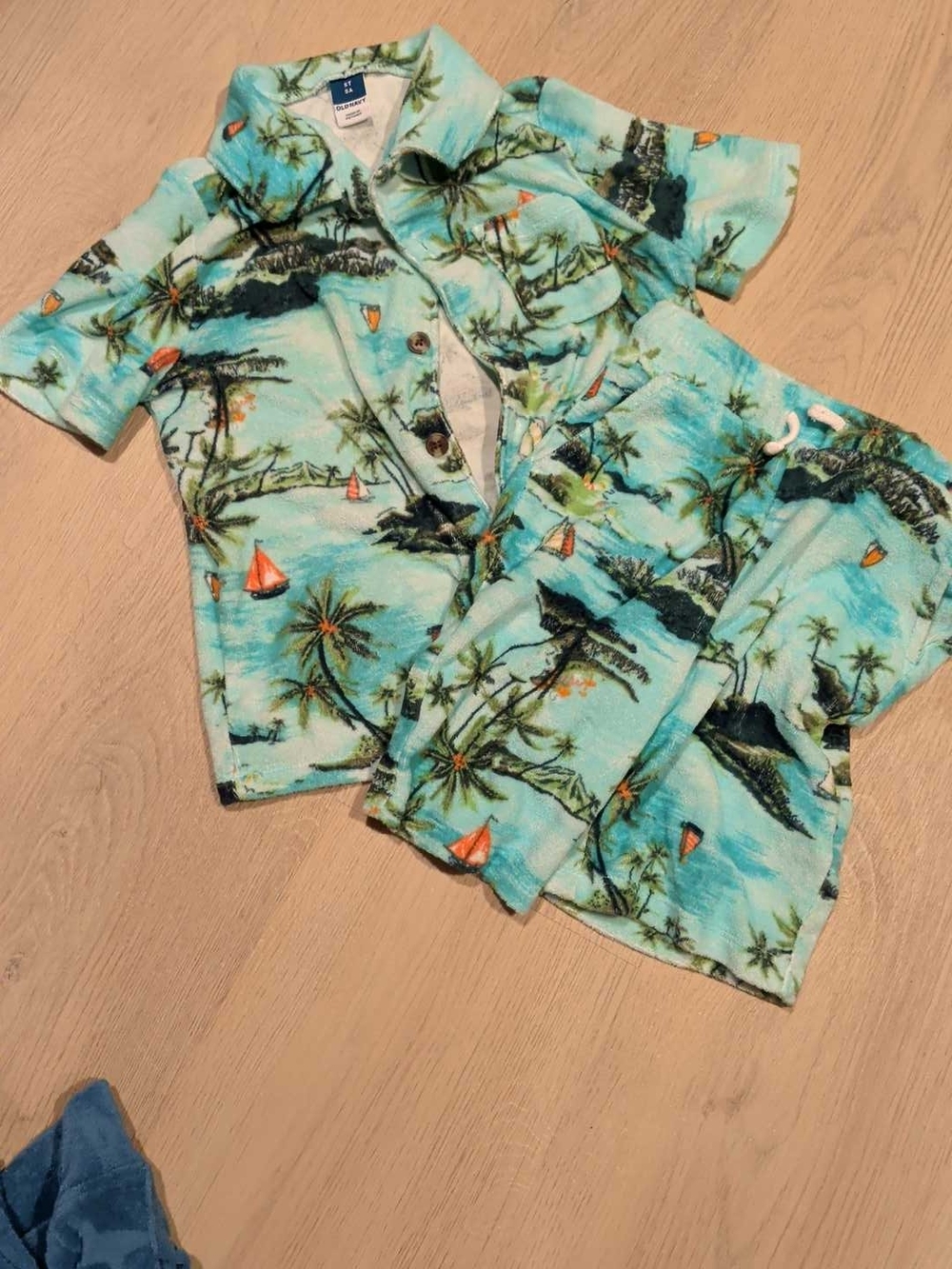 Tropical And Shark Kids Swim Coverup Set
